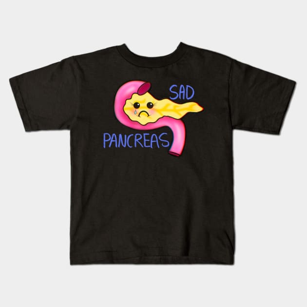 Sad Pancreatitis Pancreas Kids T-Shirt by ROLLIE MC SCROLLIE